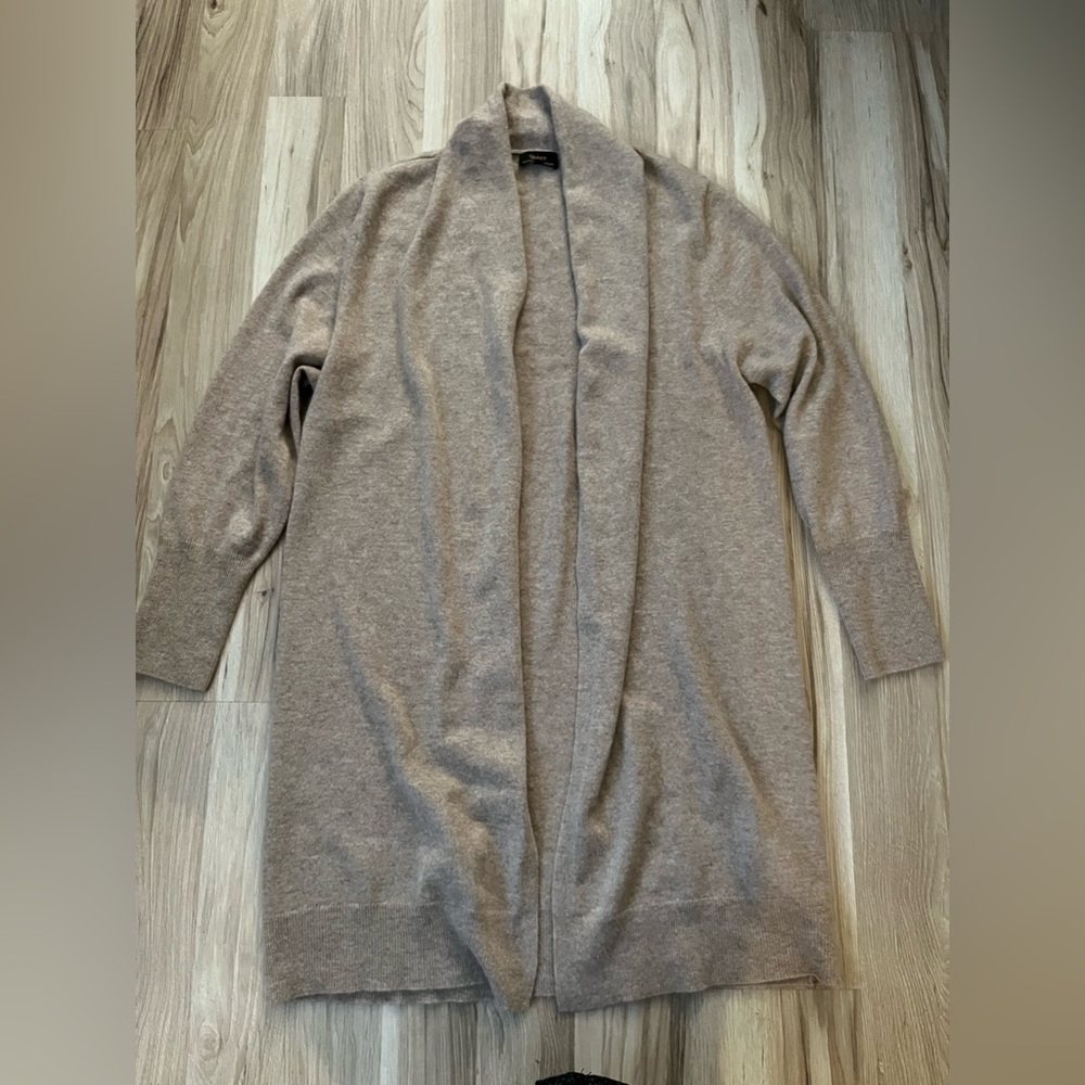 Quince 100% Mongolian Cashmere Cozy Tan Women's Sweater Cardigan Size XL
